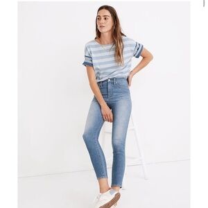 MADEWELL 10" High-Rise Skinny Crop Jeans in Welling Wash: Summerweight Edition